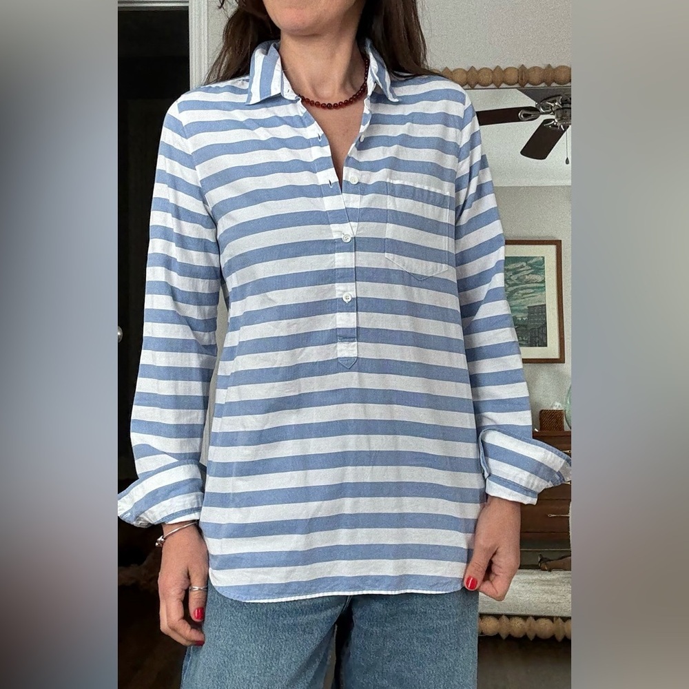 J.Crew striped popover shirt
